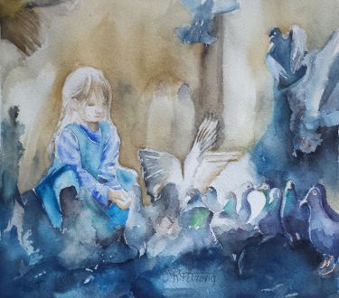 Girl on the Square by Petrović Radmila