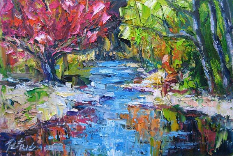 Forest river, Painting Petrić Gordan
