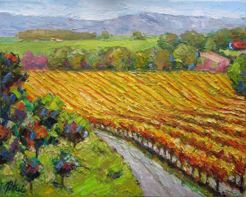 View of the vineyards, Painting Petrić Gordan