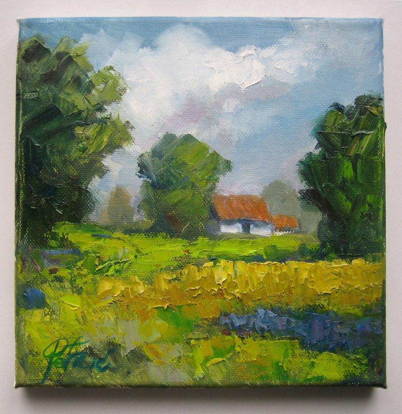 Farm in the spring, Painting Petrić Gordan