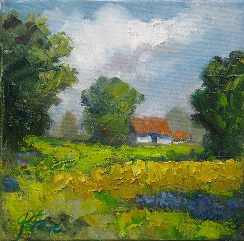 Farm in the spring, Painting Petrić Gordan