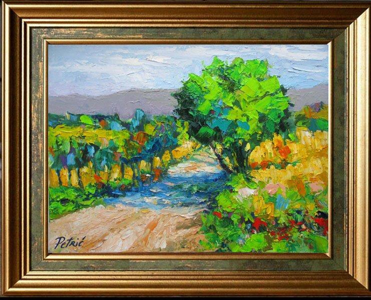 Vineyard by the road, Painting Petrić Gordan