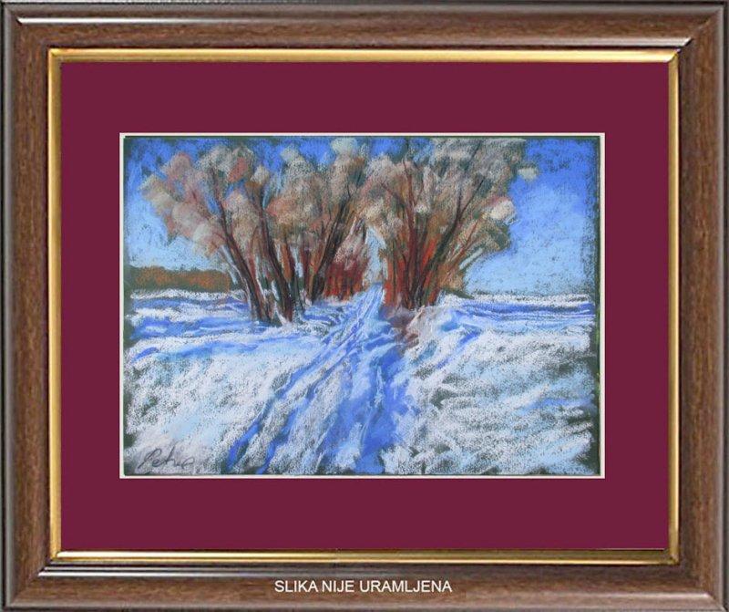 Tree row in January, Painting Petrić Gordan