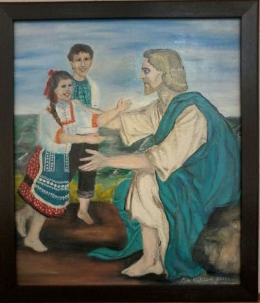 Jesus with Children 2 by Klaćik Mira