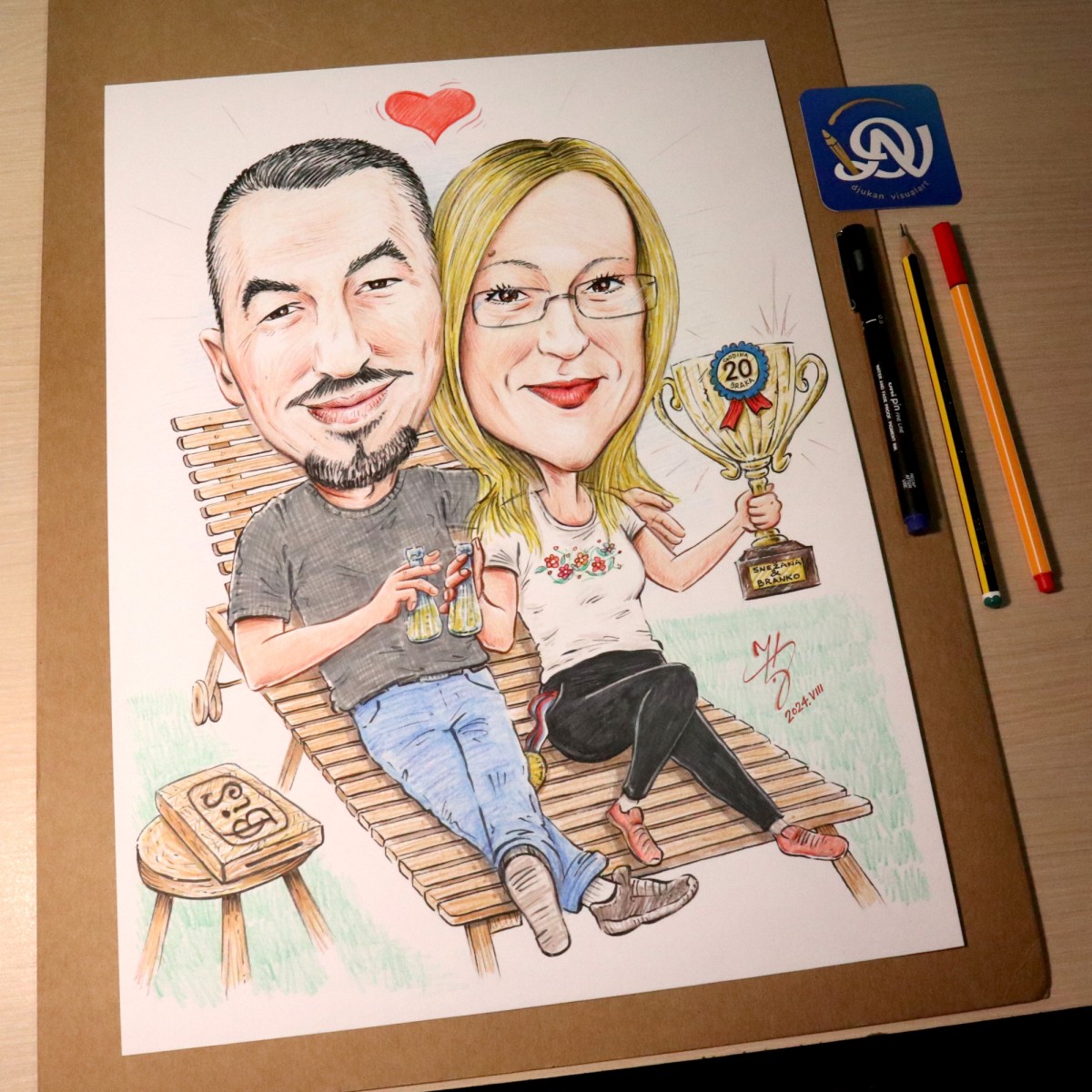 CREATIVE MARRIED COUPLE -PORTRAIT CARICATURE