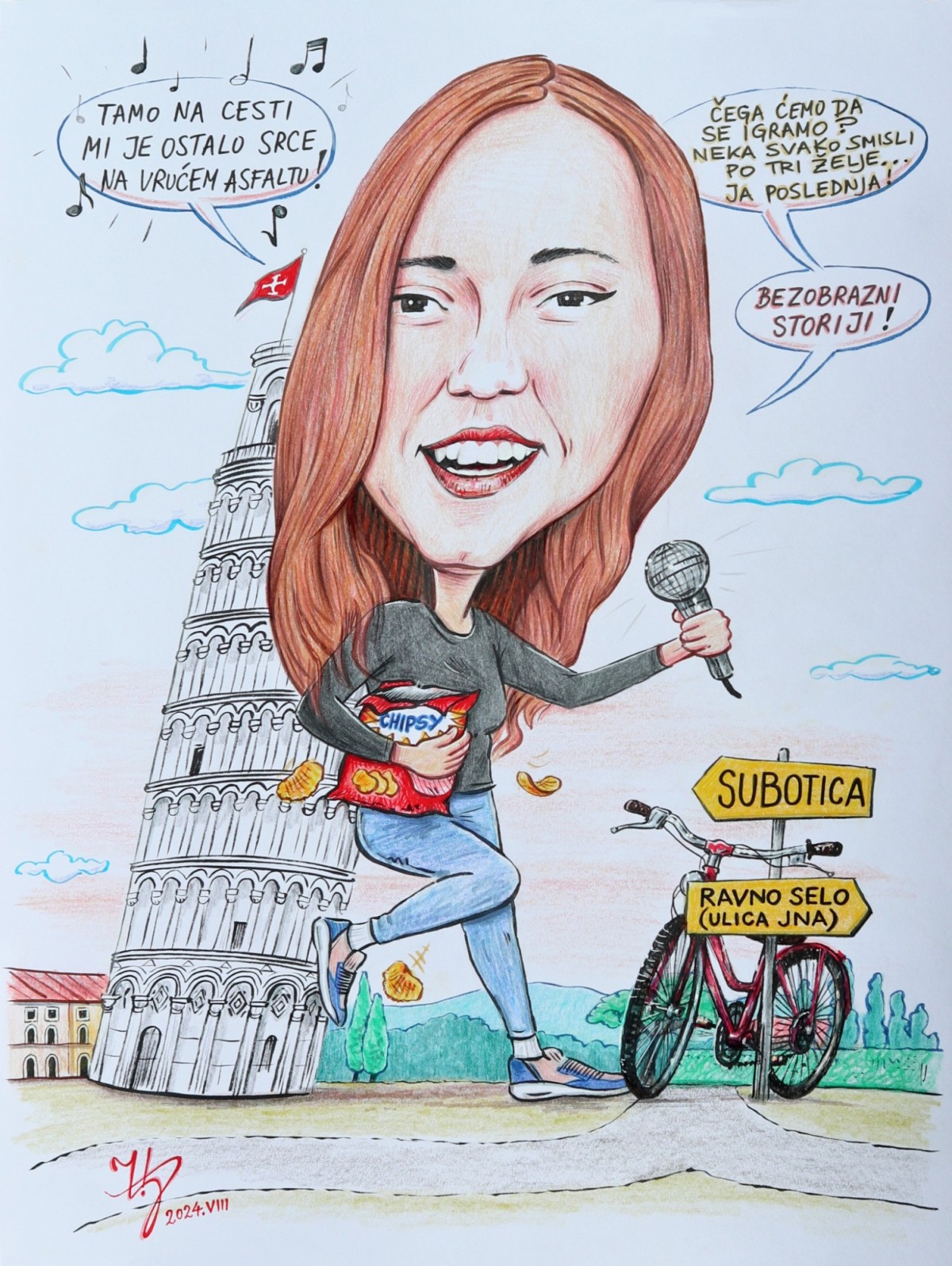 MARINA IN PISA - PORTRAIT CARICATURE