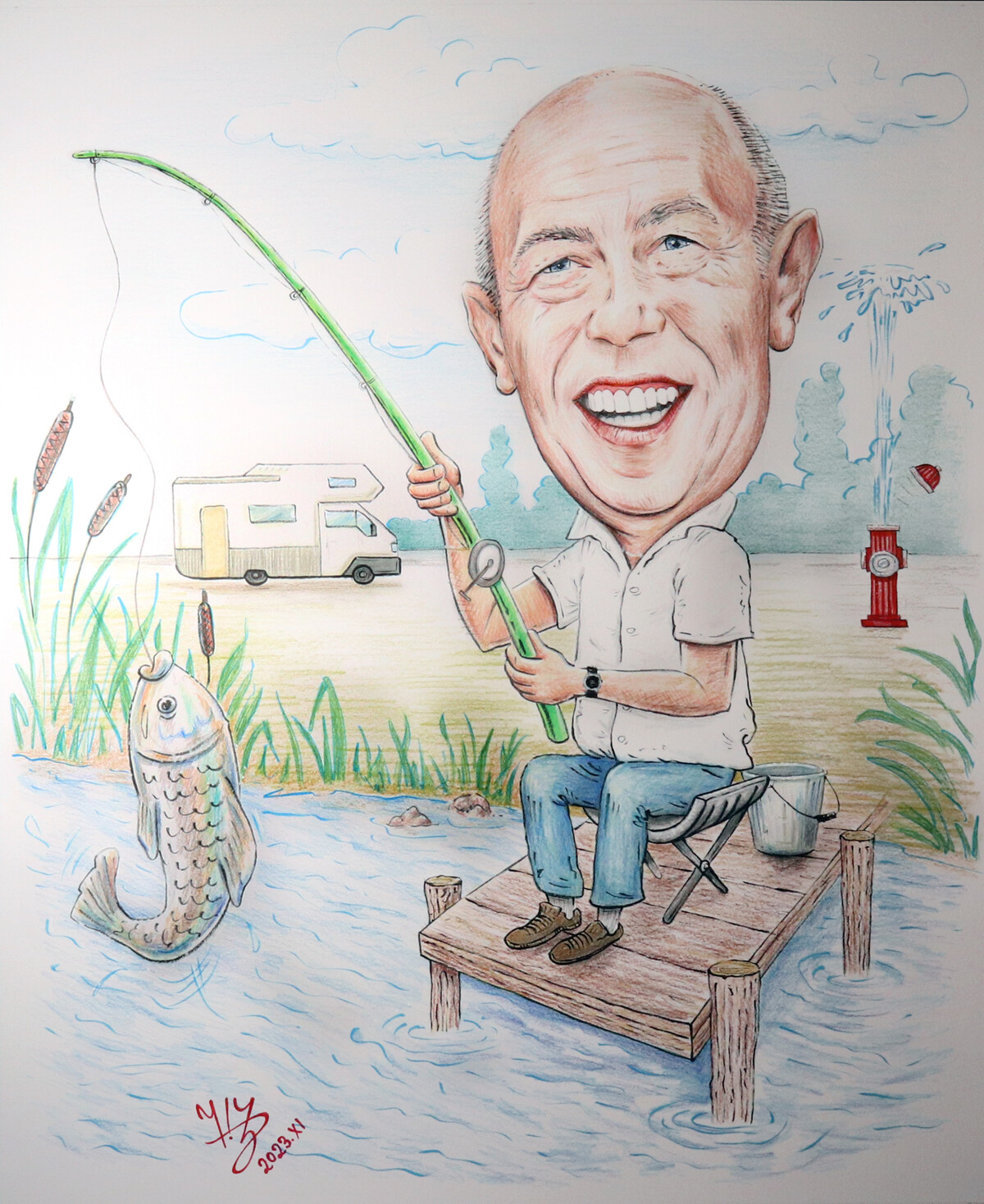 GREAT FISHERMAN - PORTRAIT CARICATURE