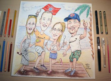 Family portrait-caricature