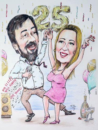 Portrait caricature for anniversary