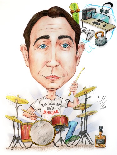 DRUMMER - PORTRAIT CARICATURE by DJUKAN ~ CARICATURES