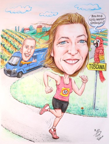 DJENDJI MARATHON RUNNER - PORTRAIT CARICATURE by DJUKAN ~ CARICATURES