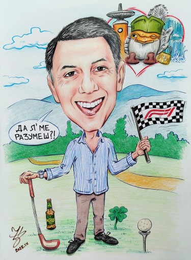 GOLFER - PORTRAIT CARICATURE by DJUKAN ~ CARICATURES