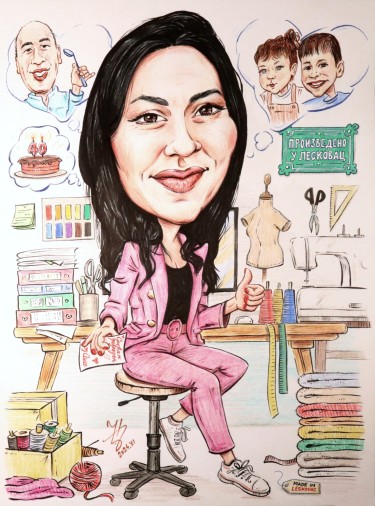 IVANAS SEWING BUSINESS - PORTRAIT CARICATURE by DJUKAN ~ CARICATURES