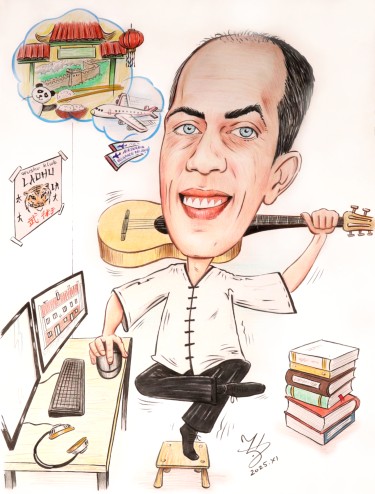 KUNG FU COACH - PORTRAIT CARICATURE by DJUKAN ~ CARICATURES
