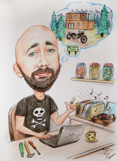 IT EXPERT, NATURE LOVER - PORTRAIT CARICATURE by DJUKAN ~ CARICATURES