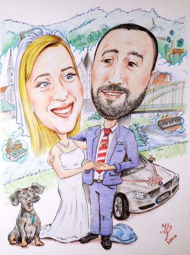 BRIDE AND GROOM - PORTRAIT KARIKATURE by DJUKAN ~ CARICATURES