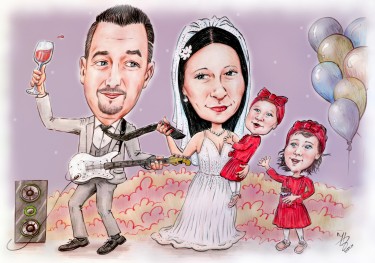 WEDDING PORTRAIT CARICATURE by DJUKAN ~ CARICATURES