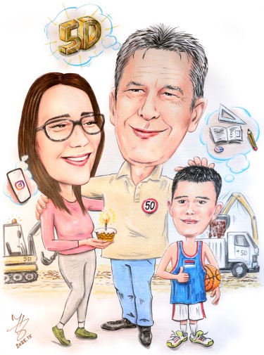 DADS BIRTHDAY - PORTRAIT CARICATURE by DJUKAN ~ CARICATURES