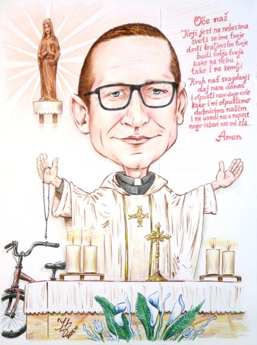 PRIEST SZILARD - PORTRAIT CARICATURE by DJUKAN ~ CARICATURES
