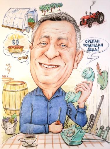 GRANDPAS BIRTHDAY - PORTRAIT CARICATURE by DJUKAN ~ CARICATURES
