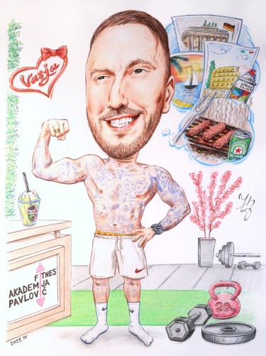 FITNESS COACH STRAHINJA - PORTRAIT CARICATURE by DJUKAN ~ CARICATURES