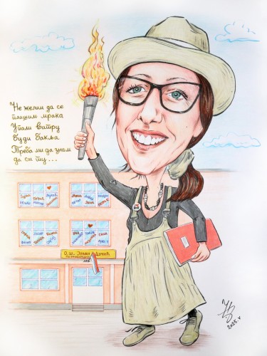 TEACHER IVANA - PORTRAIT CARICATURE by DJUKAN ~ CARICATURES