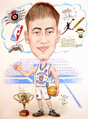 BASKETBALL PLAYER - PORTRAIT CARICATURE by DJUKAN ~ CARICATURES