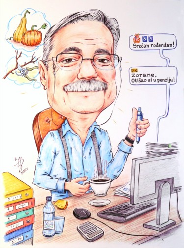 MR ZORAN IS GOING TO RETIRE - PORTRAIT CARICATURE by DJUKAN ~ CARICATURES