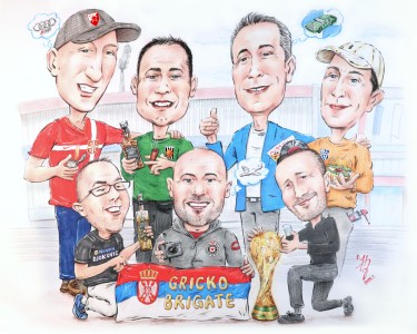 FOOTBALL FANS - PORTRAIT CARICATURE by DJUKAN ~ CARICATURES