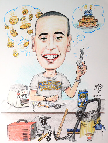 "KEYMAKER" - PORTRAIT CARICATURE FOR BROTHER