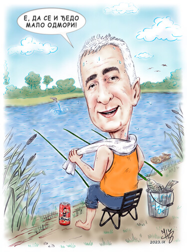 GRANDPA FISHING - PORTRAIT CARICATURE