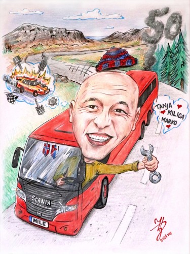 MILE THE DRIVER - PORTRAIT CARICATURE