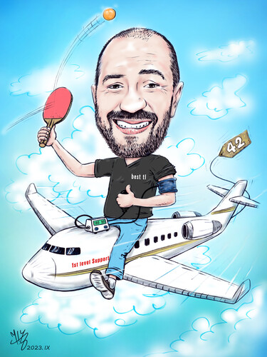 NENAD IS FLYING - PORTRAIT CARICATURE