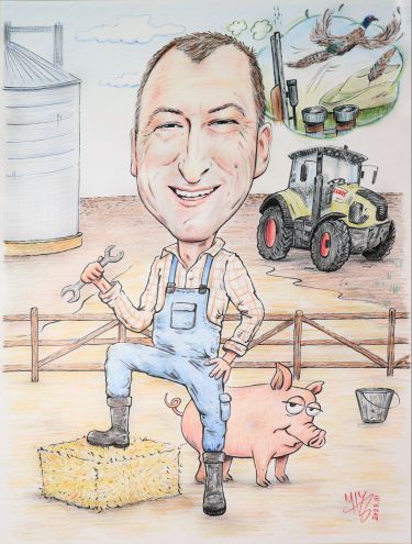 Gazda farme Norbert - portret karikatura