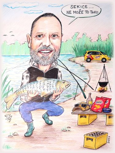 Fisherman - portrait caricature