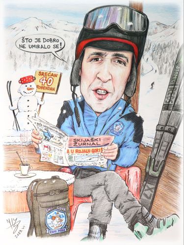 SKIER - PORTRAIT CARICATURE