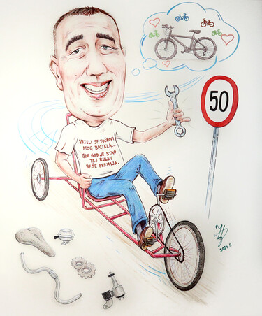 BICYCLE LOVER - PORTRAIT CARICATURE