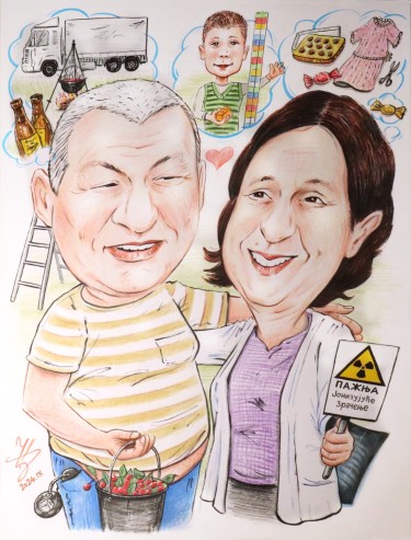 GRANDMA AND GRANDPA - PORTRAIT CARICATURE by DJUKAN ~ CARICATURES