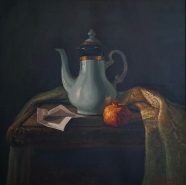Still life with teapot by Zeljko Ivanovic