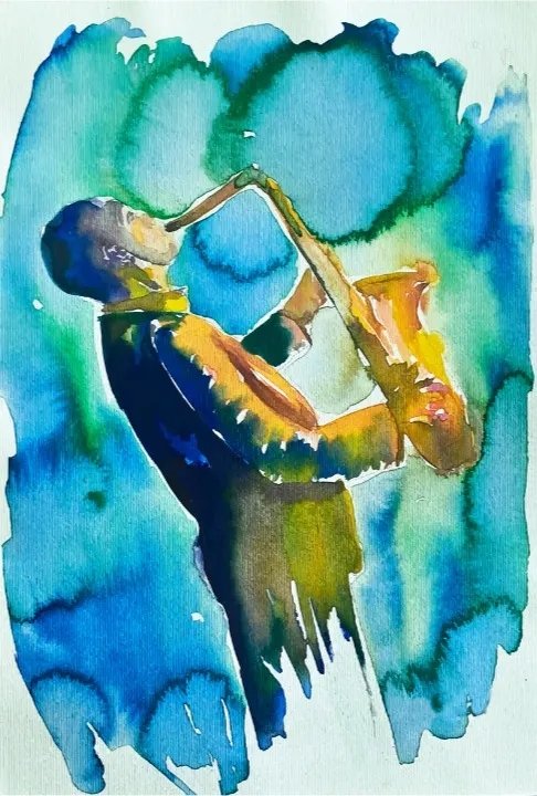 Saxophone, Painting Andjela Miloševic