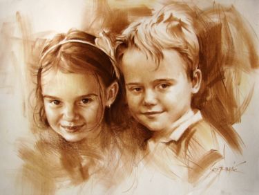 Portrait of two children