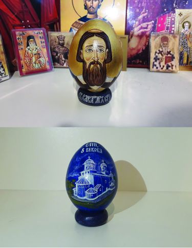Saint Sava - Painted wooden egg