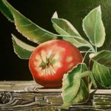 apple on a board,  by Stevanović Rada
