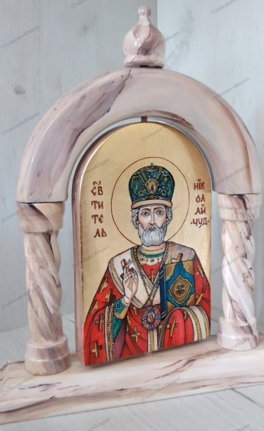 Icon of St Nicholas with prayer by Stojkovic Brylina Marija