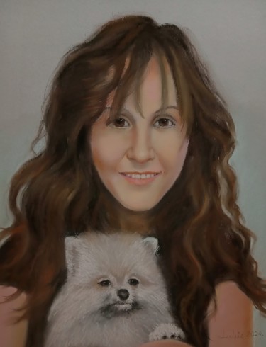 Girl with dog by Lukic Miroslav