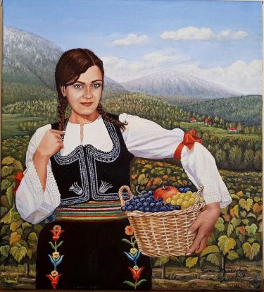 The girl in the vineyard