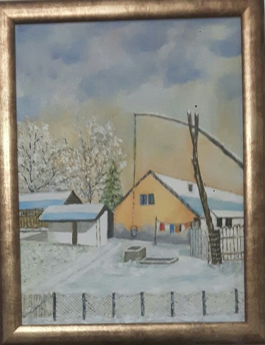 A country courtyard under the snow by Markovic Branka