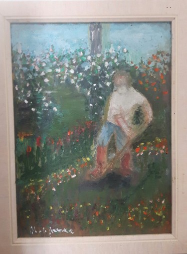 A boy in rubber boots by Markovic Branka