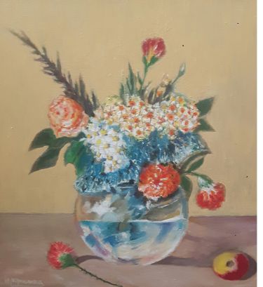 Flowers in a glass vase