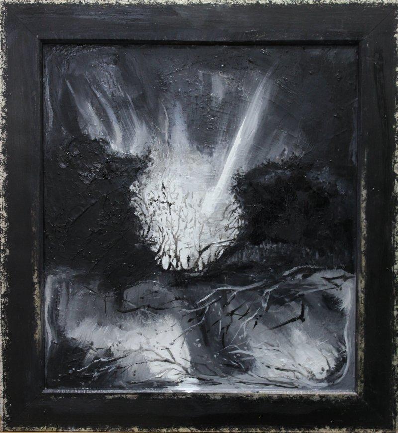 Nocturnal oasis - in the distance the city of Velegrad, Painting Dubajić Snežana